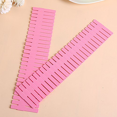 Koogel Drawer Organiser Dividers,8 PCS Plastic Dividers DIY Adjustable Drawer Storage Organizer for Underwear Socks Belt Office Supplies