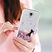 LeYi for Galaxy S4 Case with Tempered Glass Screen Protector [2 Pack] for Girls Women, Cute Bling Shiny Moving Quicksand Liquid Clear TPU Protective Phone Case for Samsung Galaxy S4 ZX Rose Gold