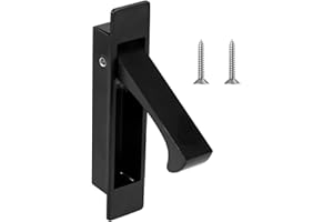 Funnytek Stainless Steel Pocket Door Pull Handle Matte Black Recessed Sliding Doors Pulls Flush Mount Edge Pull for Sliding D