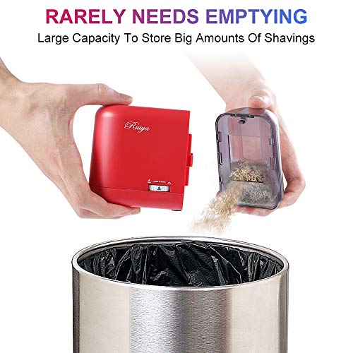 RUIYA Electric Pencil Sharpener, Heavy Duty Helical Blade Pencil Sharpener, Super Fast, Safety Design, Auto-Stop, Ultra Portable, AC Adapter or Battery Operated for Classroom/Home/Office and More ...