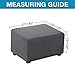 Flamingo P Stretch Ottoman Slipcovers Rectangle Storage Protect Covers for Living Room Removable Footstool Footrest Covers (Charcoal Gray, Large)