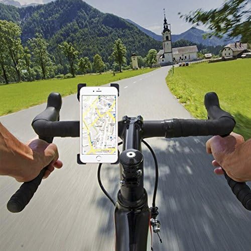 Bike Mount, KYAL Universal Cell Phone Bicycle Rack Handlebar &amp; Motorcycle Holder Cradle for for iphone 7 6s Plus 6s 5s 5c Samsung Galaxy S7 Edge S6 S5 S4 Note 5 4 Nexus 5, HTC One M8 M9, LG,Black