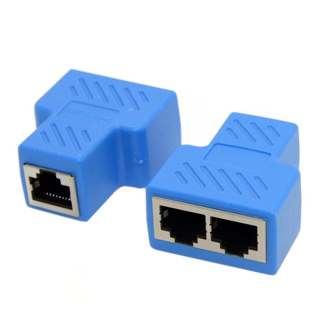 CY 2pcs STP UTP Cat6 RJ45 8P8C Plug To Dual RJ45 Splitter Network Ethernet Switcher Adapter