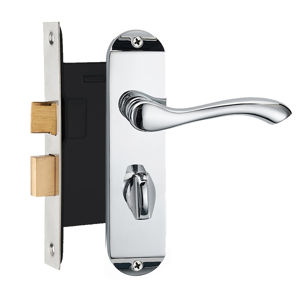 HAIFUAN Z01 Polished Chrome Bathroom Door Lock Set (Backset 57)