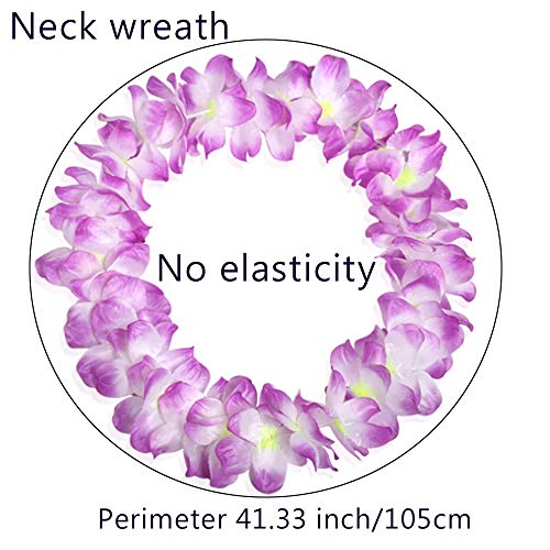 Arlai Set of 4 hawaiian leis and headbands - necklace bracelets headband set (purple)