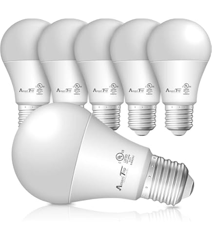6-Pack A19 LED Light Bulbs - 75W Equivalent 4000K Neutral White Non-Dimmable