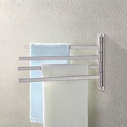 See KES Bath Towel Holder Swing Hand Towel Rack SUS 304 Stainless Steel Bathroom Swivel Towel Bar 4-Bar Folding Hanger Holder RUSTPROOF Wall Mount Brushed Finish, BTH200S4-2 Details