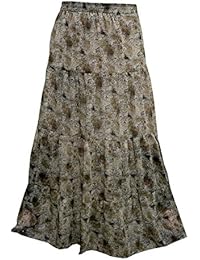Women's Peasant Floor Length Skirt Bohemian Chiffon Maxi Skirts