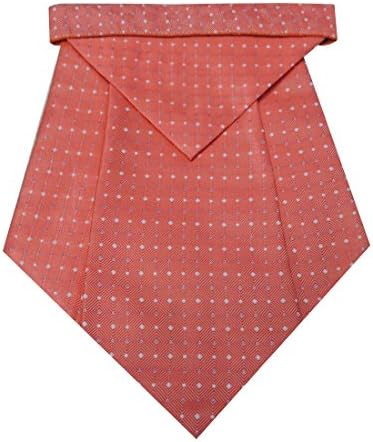Orange Color Geometrical Design Micro Fiber Cravat with Pocket Square
