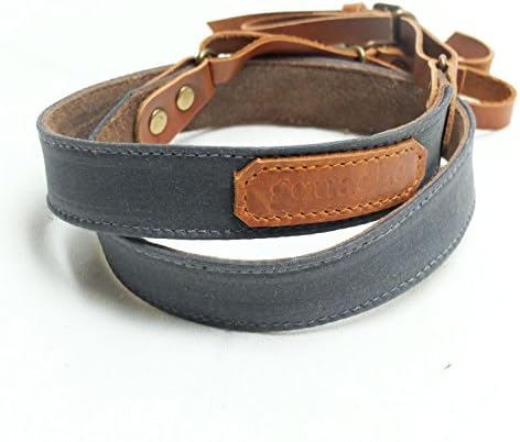Handmade Waxed Canvas and Leather Camera Strap (Grey) by Gouache Bags