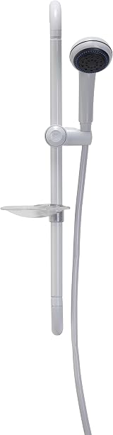 Croydex White Adjustable Shower Riser Rail Kit 3 Spray Handset view 2