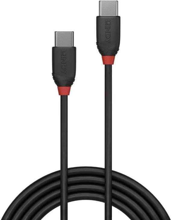 Lindy 0.5m USB 3.2 Type C to C Cable, 20Gbps, Black Line - Image 3