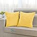 CaliTime Throw Pillow Covers Pack of 2 Ultra Soft Solid Color Corduroy Striped Decorative Cushion Cases for Couch Bed Sofa 20 X 20 Inches Bright Yellow