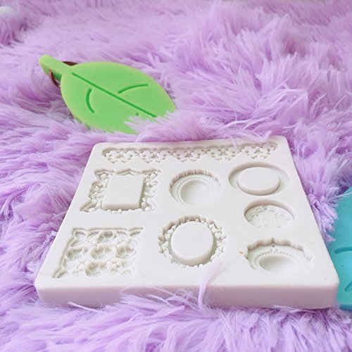 Photo Frame Lace Vintage Pattern Sugarcraft Silicone Fondant Mould for Cake Decorating Cupcake Topper, Sculpting Silicone Sugar Resin Craft DIY Moulds Gum Paste Cake Decorating Fondant Molds