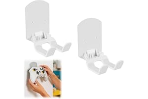 Liyquint 2 PCS Foldable Controller Holder - No Drill Adhesive Gamepad Rack & VR Headset Mount, Space Saver Wall Organizer for