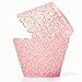 Yansanido 24 set pink Filigree Artistic Bake Little Vine Lace Laser Cut Cupcake Wrapper Cup Muffin Case Trays Collars Wrappers (24pcs pink)