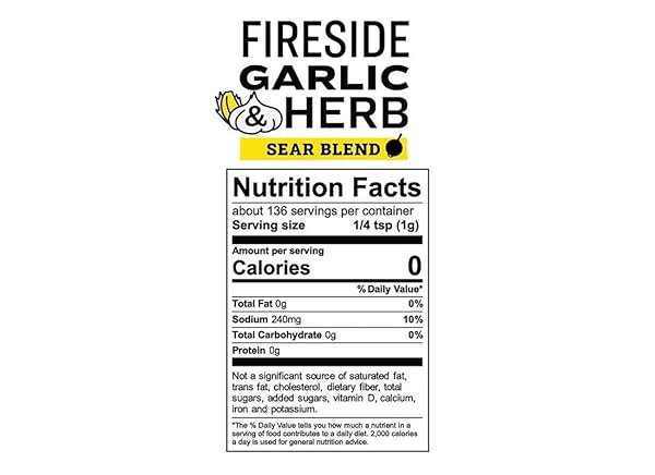 LODGE 8088779 FIRESIDE GARLIC & HERB SEAR BLEND BBQ SEASONING – 4.8 OZ