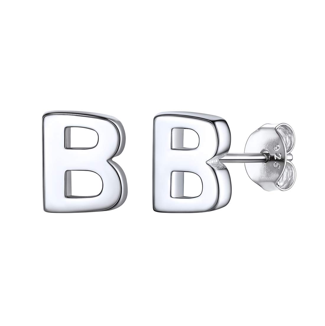 ChicSilver Letter B Stud Earrings for Women 925 Sterling Silver Monogram Name Jewelry Tiny Alphabet Studs โ image 1