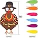 Jetec 10 Pieces Thanksgiving Turkey Craft Paper Turkey with 60 Pieces Colorful Feathers and Glue Points for Thanksgiving Party Craft Activities