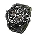 Richermall Men's Sports Analog Quartz Watch Dual Display Waterproof Digital Watches with LED Backlight relogio masculino (Army green-Camo)