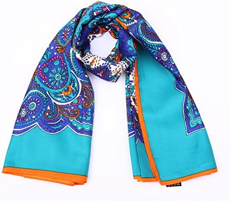 PHG WEAR 22 Colors Womem's Graphic Print 100% Charmeuse Silk, Silk Scarf Square, 39*39 inches (PHG-SC-014A)