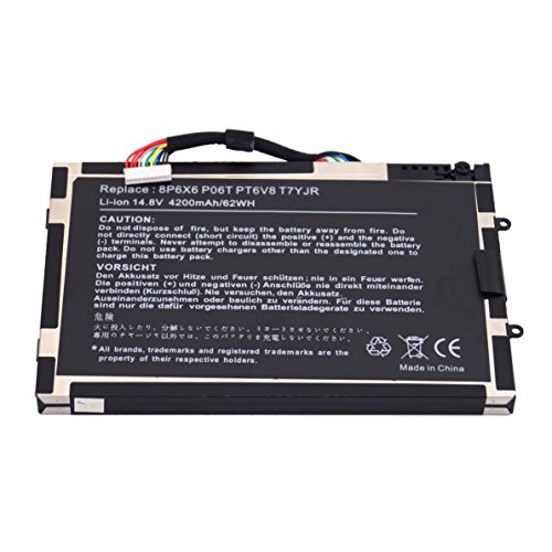 Reparo 14.8V 62Wh New Replacement Laptop Battery for Dell Alienware M11X M14X R1 R2 R3 PT6V8 8P6X6 08P6X6 KR-08P6X6 T7YJR P06T