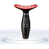 TLINNA Face Massager -7 Color Red-Light-Therapy for Face and Neck for Wrinkles, Double Chin, Vibrating Facial Massager with Thermals (Black)