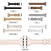 Wearlizer Apricot Leather Compatible with iWatch Bands 38mm 40mm Womens Strap Wristband Thin Leisure Replacement (Rose Gold Metal Clasp) Series SE 6 5 4 3 2 1