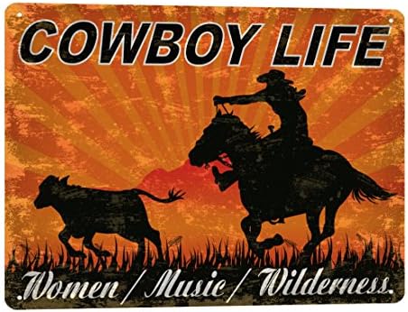 COWBOY LIFESTYLE METAL SIGNS great gift country living vintage style decor 706