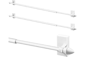 Yaocom 2 Pcs Magnetic Curtain Rods for Metal Door 28 to 48 Inch, 1/2" Multi-use Adjustable Appliance Magnetic Rod for Window 