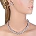 EVER FAITH Silver-Tone Round Cubic Zirconia Birthstone Row Necklace Earrings Set