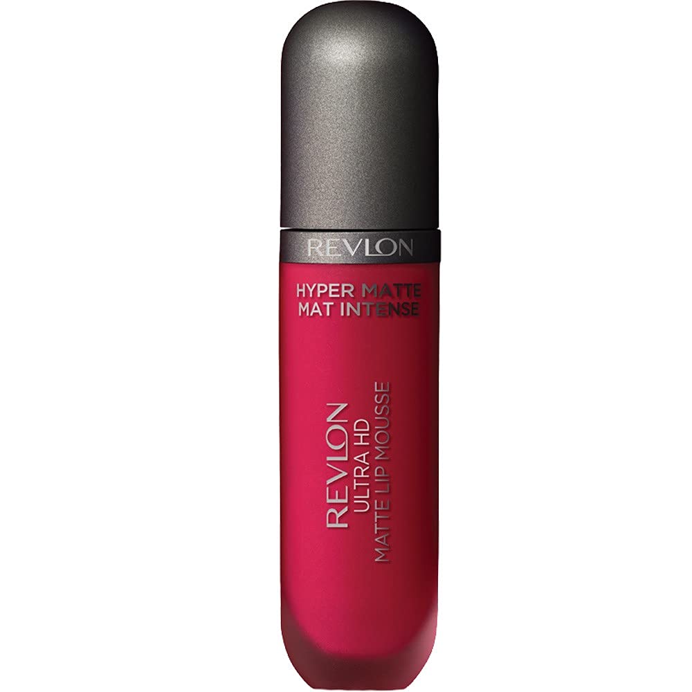 Revlon Ultra HD Lip Mousse Hyper Matte, Longwearing Creamy Liquid Lipstick in Pink, 100 Degrees (805)
