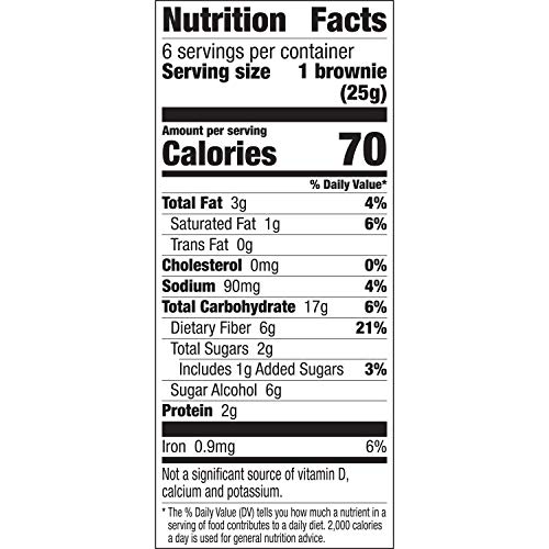 FIBER ONE 70 CALORIE BROWNIES, CHOCOLATE FUDGE SNACK BARS, 6 CT, 5.34 OZ