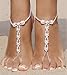 Bellady 2 Piece Barefoot sandals with rhinestones and beads,Beach Wedding barefoot Sandals,Silver