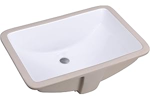 Wells Sinkware Rectangular 20 x 15 Ceramic Undermount Bathroom Sink Vanity White