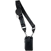 Black Crossbody Phone Bag with Adjustable Strap and Coin Pouch – Stylish PU Leather Shoulder Purse for Everyday Use
