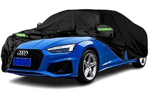 Qnmittry Waterproof Car Covers Compatible with 2007-2024 Audi A5/S5, All Weather Custom-fit Car Cover with Zipper Door for Rain Snowproof UV Windproof Protection