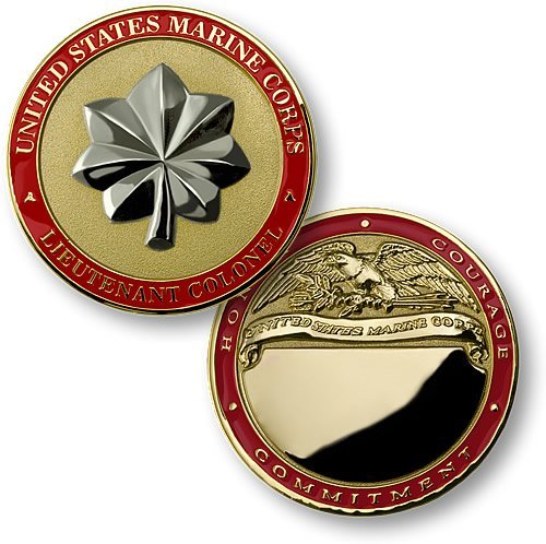 U.S. Marines Lieutenant Colonel Engravable Challenge Coin