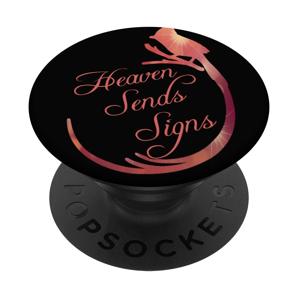 Red Cardinal Memorial Birds Heaven Signs Inspirational PopSockets Swappable PopGrip