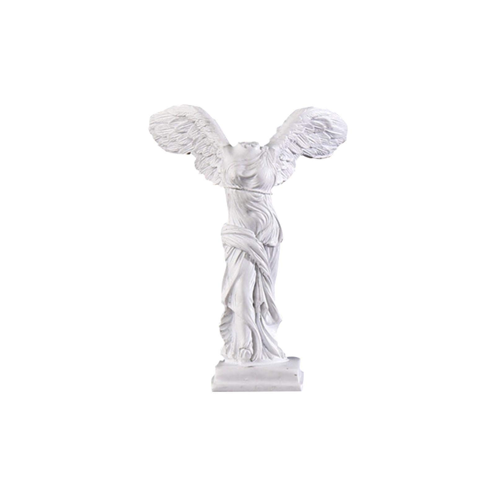 QOTSTEOS Winged Victory of Samothrace Statue, Greek Goddess Statue Sculpture, Resin Victoria Figurine Desktop Ornament Decoration for Home,Office(White,size:S)
