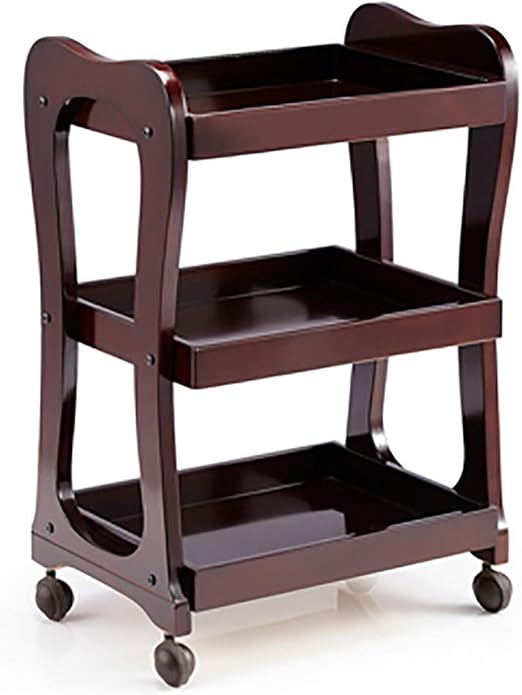 Amazon Com Tea Cart 3 Tier Wooden Kitchen Island Serving Wine Cart Multifunction Utility Trolley For Kitchen Living Room Beauty Club With Wheels Kitchen Islands Carts