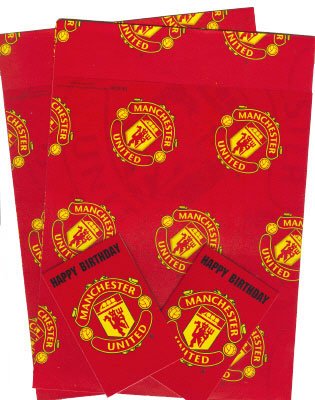 Manchester United Gift Wrap, 2 sheets & 2 tags