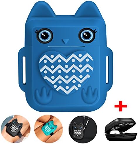 Compatible for Apple Airpods Case Cover, VOMA for Apple Airpods Accessories Airpods Cover[Cute Owl Design][Shock Resistant][Added Keychain, Carrying Case& Airpods Straps](Nvblu)