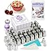Cake&Deco Russian Piping Tips Set - 78pcs Cake Cupcake Decorating Supplies Kit - 38 Icing Frosting Nozzles (2 Leaf Tips) - 36 Baking Pastry Bags - 2 Couplers - Silicone Bag - Cotton Bag - Gift Box