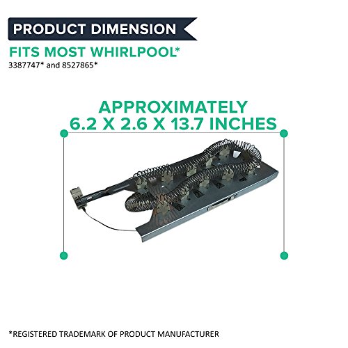 Think Crucial Replacement for Whirlpool Dryer Heating Element Fits Amana, KitchenAid & Maytag Dryers, Compatible With Part # 3387747, 8527865, AP2947033 & PS344597
