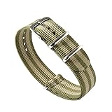 ALPS Watch Bands 20MM Zulu Military Nato Nylon Watch Strap with Stainless Steel Buckle (size :20 cmm, package quantity : strap +Spring Bar) (20mm, Armygreen Beige)