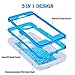 Dexnor iPhone 7 Case, iPhone 6S Case, Glitter 3D Bling Sparkle Flowing Liquid Case Transparent 3 in 1 Shockproof TPU Silicone Core + PC Frame Case Cover for iPhone 7/6s/6 - Blue