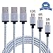 Atill Micro USB Cable 3 Pack (3ft 6ft 10ft) Nylon Braided Sync and Charging Cables for Samsung, Nexus, LG, HTC, Motorola, Android Smartphones and More - Gray