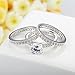Bamoer Set of 3 18K White Gold Plated Wedding Finger Ring CZ Cubic Zirconia Jewelry (7)