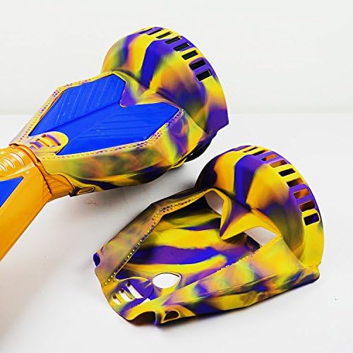 Hoverboard Silicone Cover Case Wrap Scratch Protector Shell for 8 Inch 2 Wheels Self Balancing Scooter Skin Yellowpurple